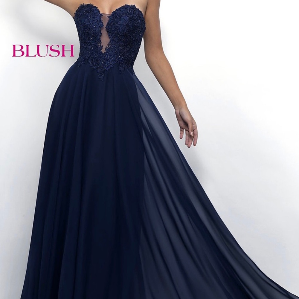Blush Long Prom Dress.